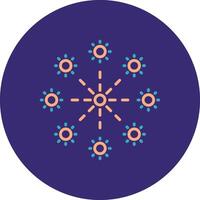 Firework Line Two Color Circle Icon vector