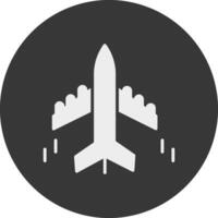 Plane Glyph Inverted Icon vector