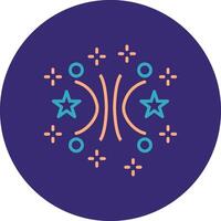 Firework Line Two Color Circle Icon vector