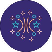 Firework Line Two Color Circle Icon vector