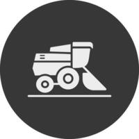 Harvester Glyph Inverted Icon vector