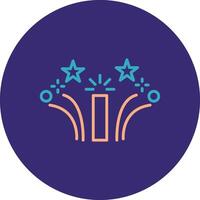 Firework Line Two Color Circle Icon vector