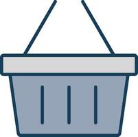 Shopping Basket Line Filled Grey Icon vector