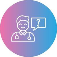 Health Question Line Gradient Circle Icon vector