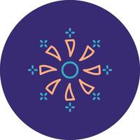 Firework Line Two Color Circle Icon vector