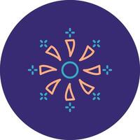 Firework Line Two Color Circle Icon vector