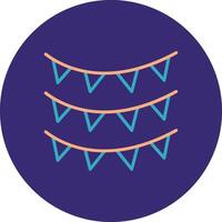 Bunting Line Two Color Circle Icon vector