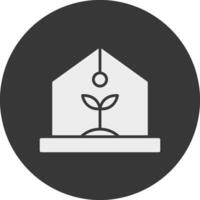 Greenhouse Glyph Inverted Icon vector