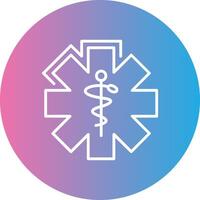 Caduceus Line Gradient Circle Icon vector