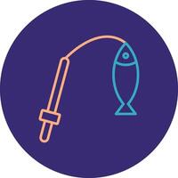 Fishing Line Two Color Circle Icon vector