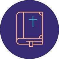 Bible Line Two Color Circle Icon vector