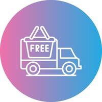 Free Delivery Line Gradient Circle Icon vector