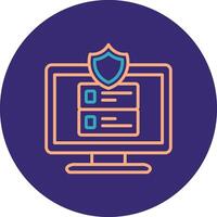 Data Protection Line Two Color Circle Icon vector