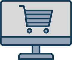 E-commerce Optimization Line Filled Grey Icon vector