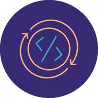 Development Line Two Color Circle Icon vector