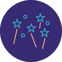 Fireworks Line Two Color Circle Icon vector