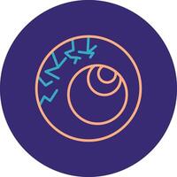Scary Eyeball Line Two Color Circle Icon vector