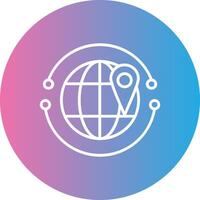 Worldwide Line Gradient Circle Icon vector