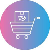 Purchase Return Line Gradient Circle Icon vector