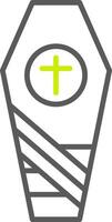 Coffin Line Two Color Icon vector