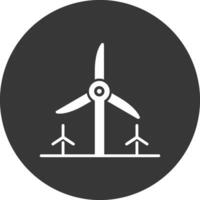 turbina energía glifo invertido icono vector