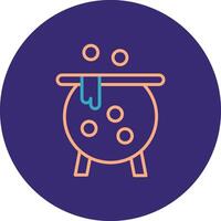 Cauldron Line Two Color Circle Icon vector