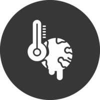Global Warming Glyph Inverted Icon vector