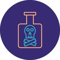 Poison Line Two Color Circle Icon vector