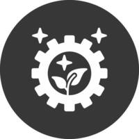 Green Technology Glyph Inverted Icon vector