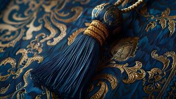 Ornate and Luxurious Tassel on an Elegant Invitation Symbolizing Prestigious photo