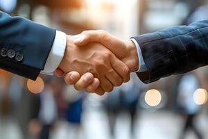 Successful Business Executives Sealing a Lucrative Deal with a Firm Handshake photo