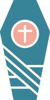 Coffin Glyph Two Color Icon vector