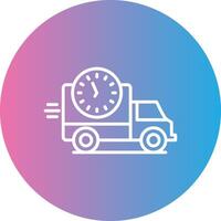 Delivery Time Line Gradient Circle Icon vector
