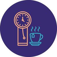 Clock Line Two Color Circle Icon vector