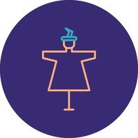 Scarecrow Line Two Color Circle Icon vector