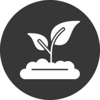 Sprout Glyph Inverted Icon vector