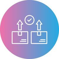 Parcel Line Gradient Circle Icon vector