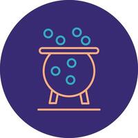 Cauldron Line Two Color Circle Icon vector