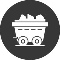 Coal Glyph Inverted Icon vector