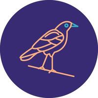 Crow Line Two Color Circle Icon vector