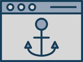 Anchor Text Line Filled Grey Icon vector