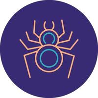 Spider Line Two Color Circle Icon vector