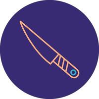 cuchillo línea dos color circulo icono vector