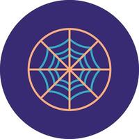 Spider Web Line Two Color Circle Icon vector