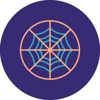 Spider Web Line Two Color Circle Icon vector