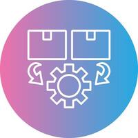 Order Processing Line Gradient Circle Icon vector