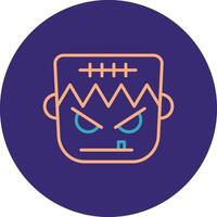 Frankenstein Line Two Color Circle Icon vector