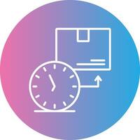 On Time Deliveries Line Gradient Circle Icon vector