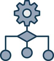 Algorithm Line Filled Grey Icon vector