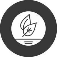 Leaf Glyph Inverted Icon vector